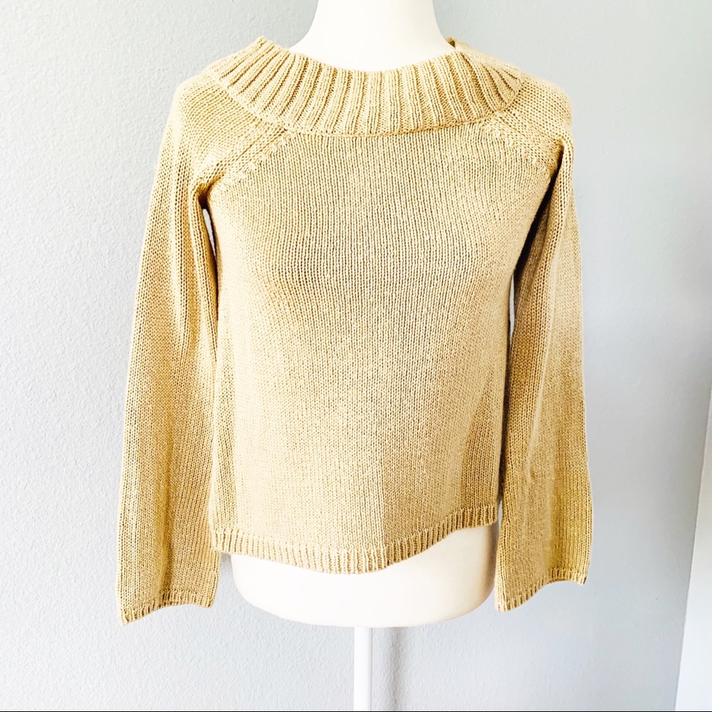 Ann Taylor Loft Tan Popover Sweater Sz Small P